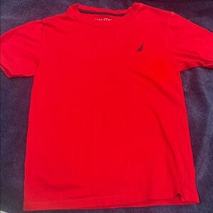 Nautica Red Short-Sleeve Crew Tee with Sail Logo